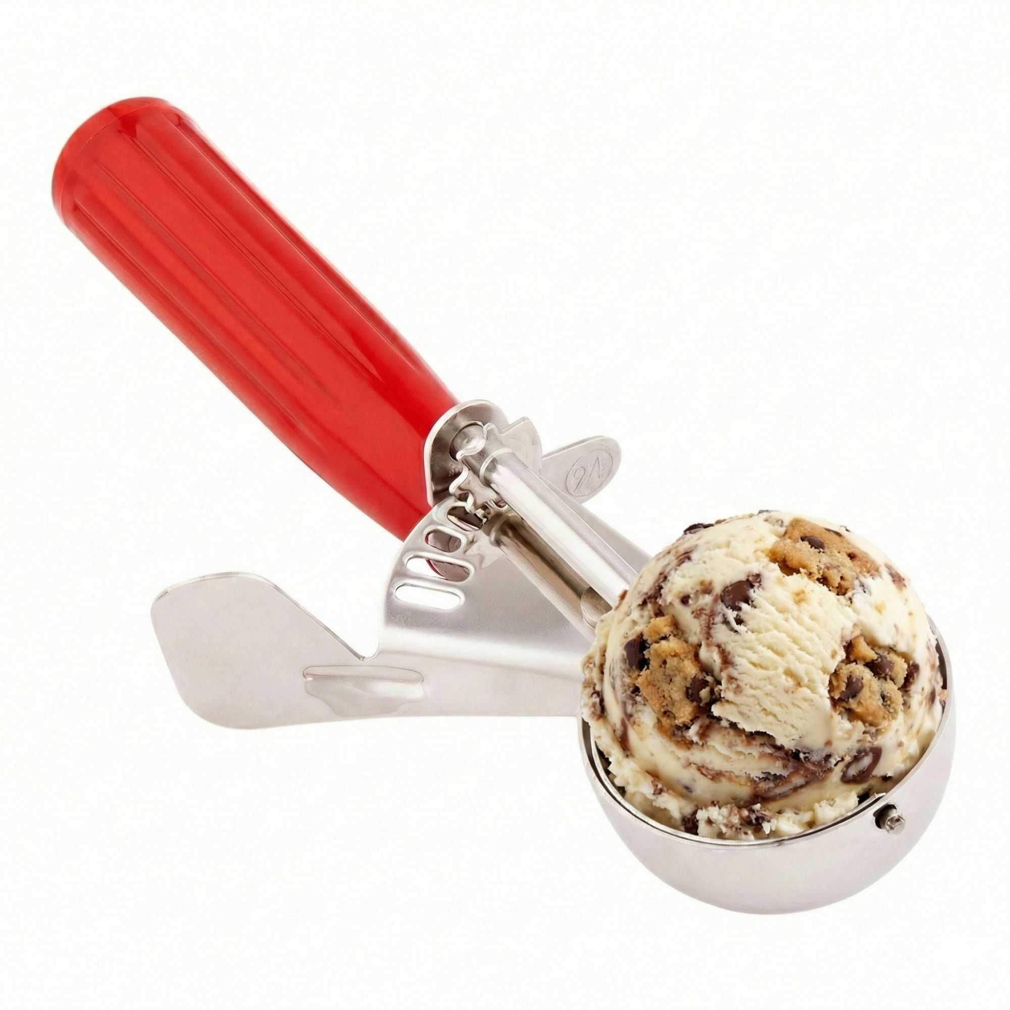 Met Lux 1.4 oz Stainless Steel #24 Portion Scoop - with Red Handle - 1 count box