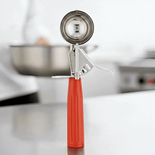 Met Lux 1.4 oz Stainless Steel #24 Portion Scoop - with Red Handle - 1 count box