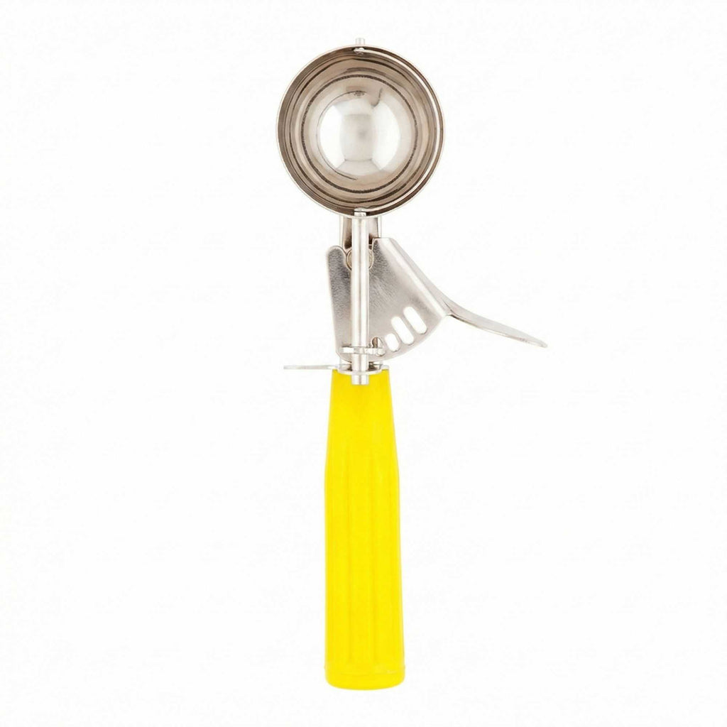 Met Lux 1.6 oz Stainless Steel #20 Portion Scoop - with Yellow Handle - 1 count box