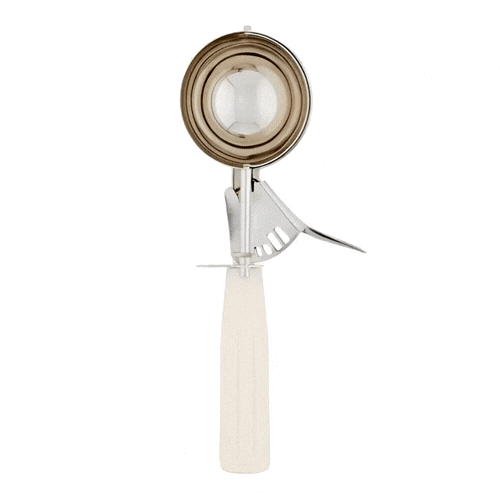 Met Lux 3 oz Stainless Steel #10 Portion Scoop - with Ivory Handle - 1 count box
