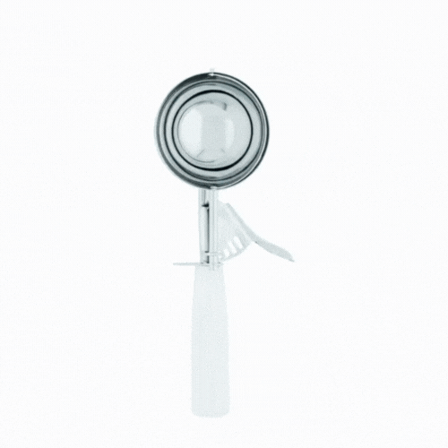Met Lux 4.66 oz Stainless Steel #6 Portion Scoop - with White Handle - 1 count box