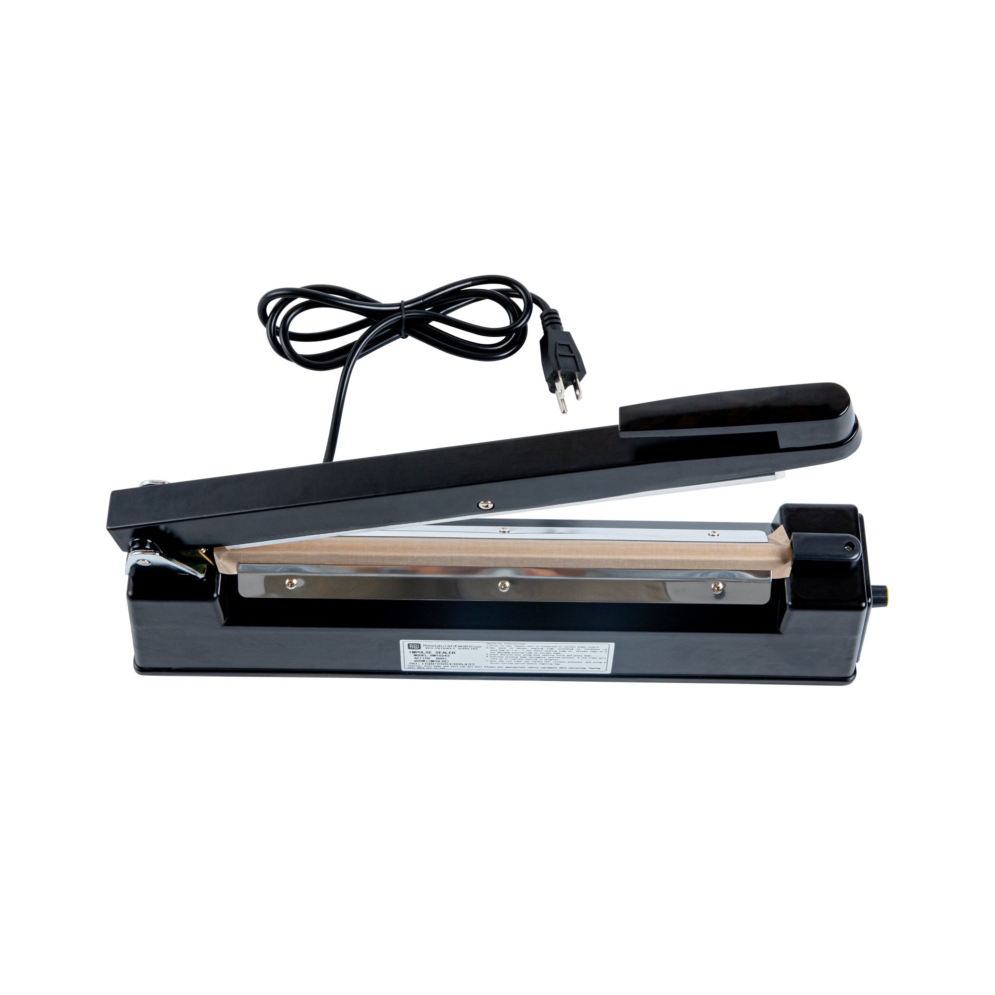 Fresh Hero Black Aluminum Hand Impulse Sealer - Industrial Grade, Food Safe - 17 3/4" x 3 1/4" x 10" - 1 count box