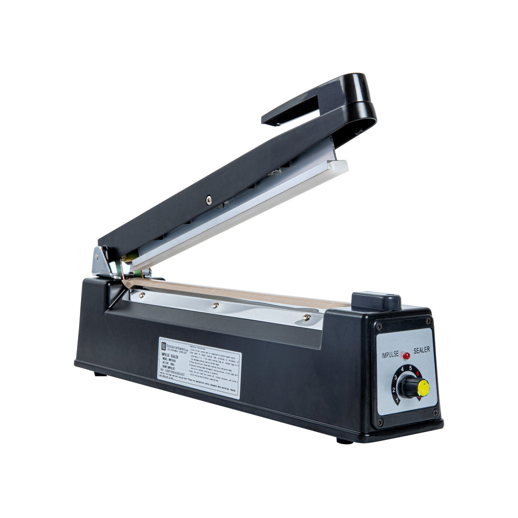 Fresh Hero Black Aluminum Hand Impulse Sealer - Industrial Grade, Food Safe - 17 3/4" x 3 1/4" x 10" - 1 count box