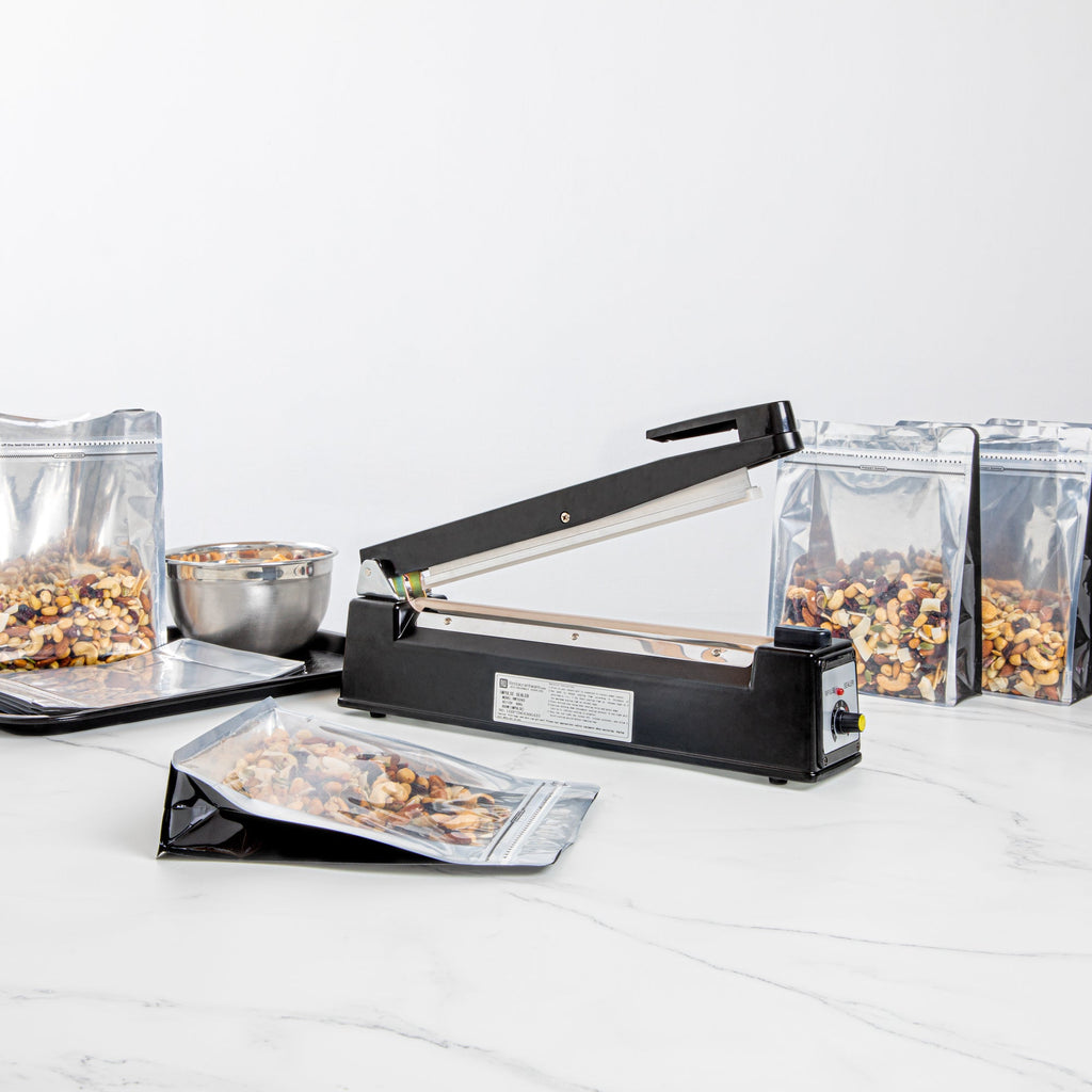 Fresh Hero Black Aluminum Hand Impulse Sealer - Industrial Grade, Food Safe - 17 3/4" x 3 1/4" x 10" - 1 count box