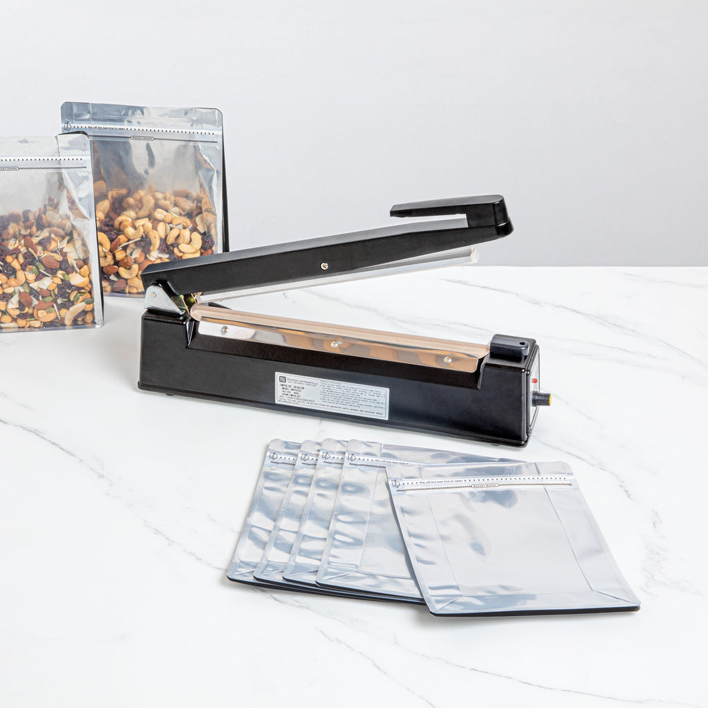 Fresh Hero Black Aluminum Hand Impulse Sealer - Industrial Grade, Food Safe - 17 3/4" x 3 1/4" x 10" - 1 count box