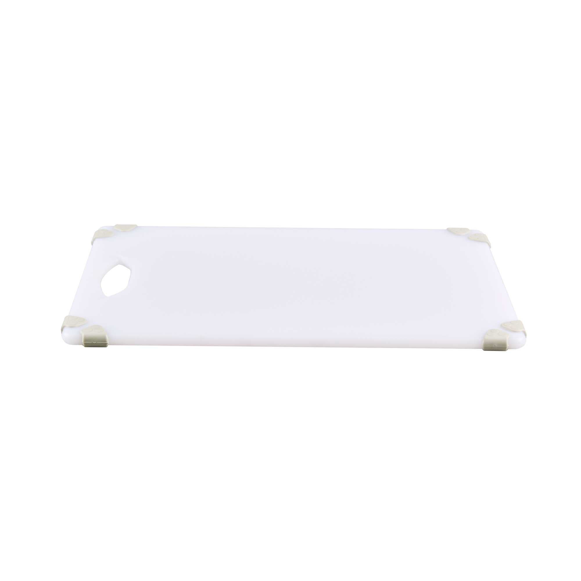 Sure Grip White Plastic Cutting Board - Non-Slip, Measurement Markers, Carrying Handle - 12" x 18" - 1 count box