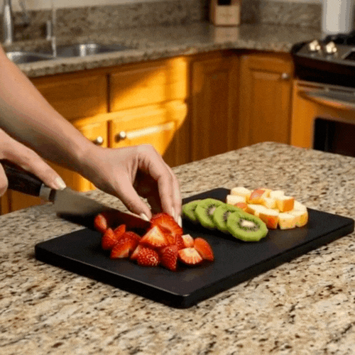 Bar Lux Black Plastic Cutting Board - Non-Slip, Professional Use - 6" x 9 3/4" - 1 count box