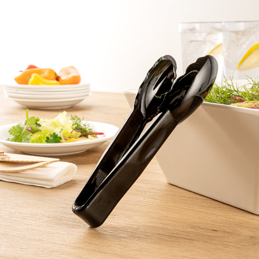 Cater Tek Black Plastic Catering Tongs - 6" - 1 count box