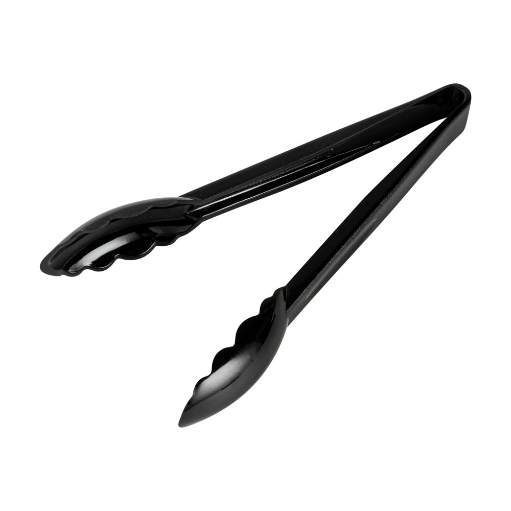 Cater Tek Black Plastic Catering Tongs - 9" - 1 count box
