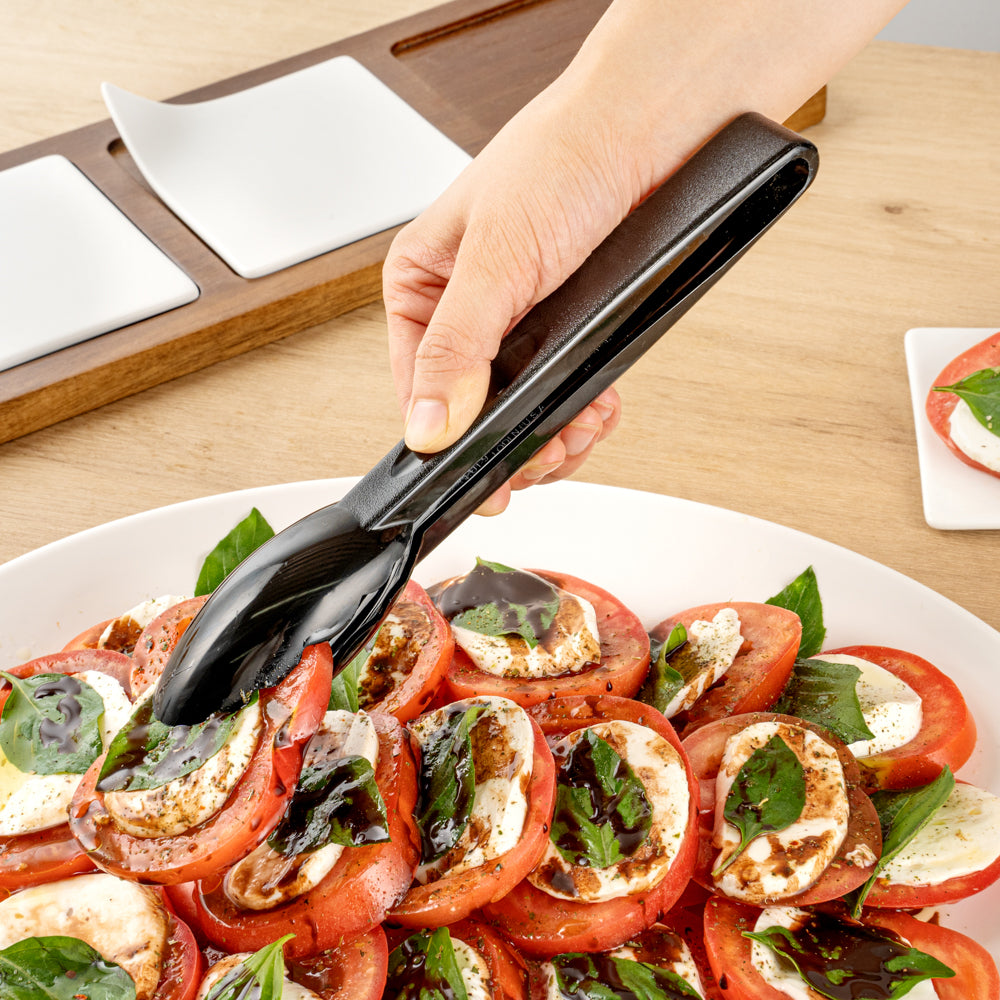 Cater Tek Black Plastic Catering Tongs - 9" - 1 count box