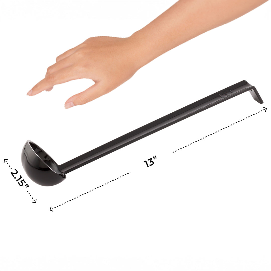 Voga 1 oz Black Plastic Sauce Ladle - 13" - 1 count box