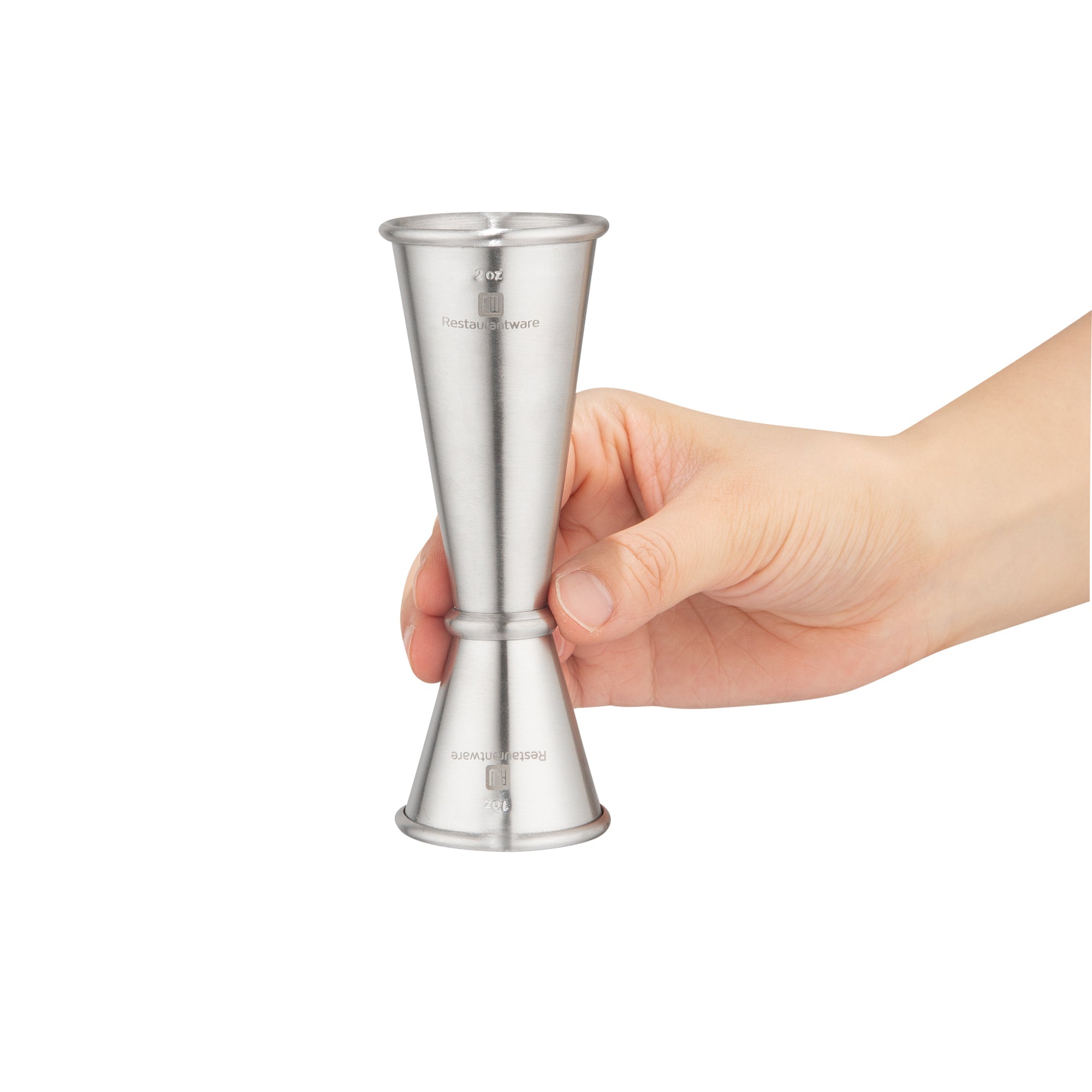 Bar Lux 1 oz / 2 oz Stainless Steel Jigger - Japanese Style, Brushed Finish - 1 count box