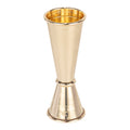 Bar Lux 1 oz / 2 oz Gold-Plated Stainless Steel Jigger - Japanese Style - 1 count box