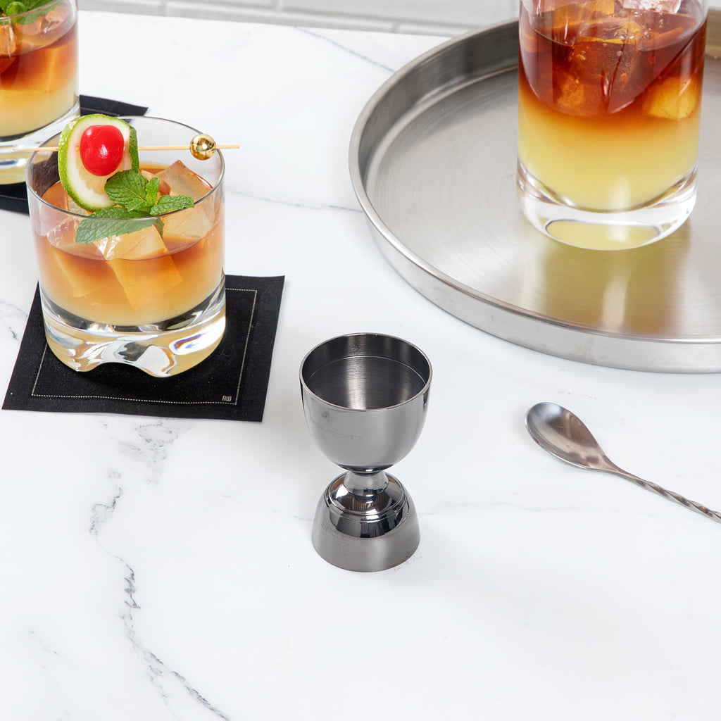 Bar Lux 1 oz / 2 oz Black-Plated Stainless Steel Jigger - Negroni - 1 count box