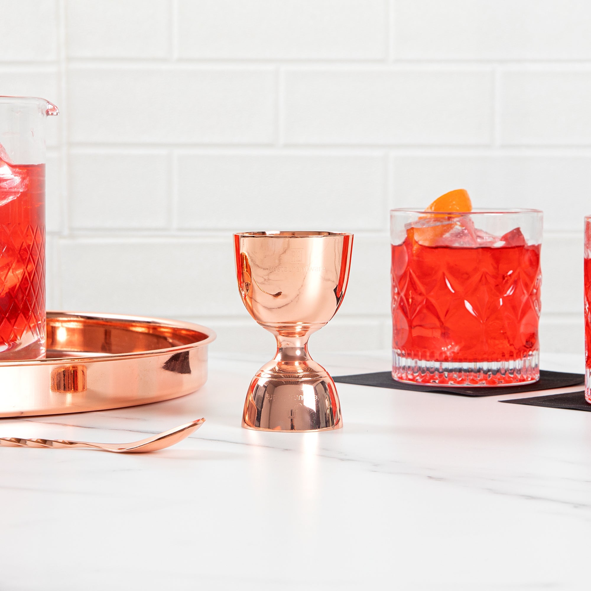 Bar Lux 1 oz / 2 oz Copper-Plated Stainless Steel Jigger - Negroni - 1 count box