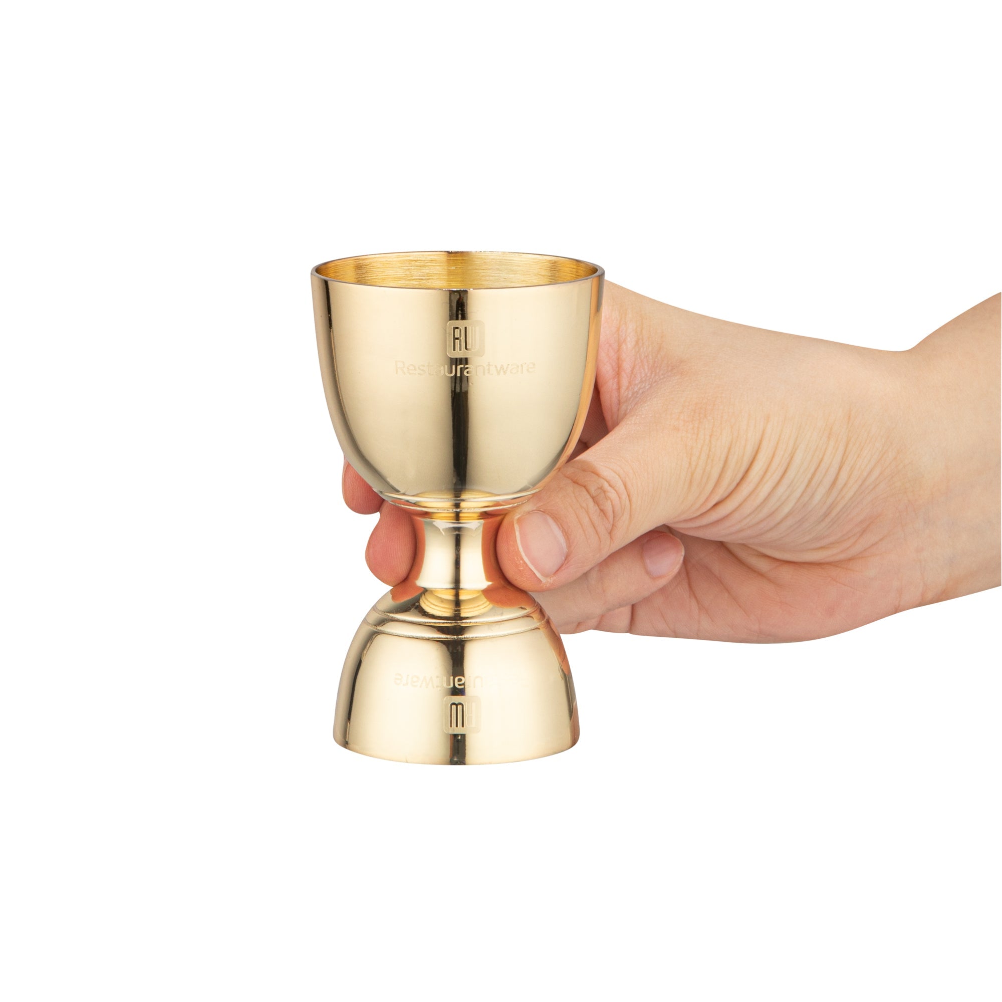 Bar Lux 1 oz / 2 oz Gold-Plated Stainless Steel Jigger - Negroni - 1 count box