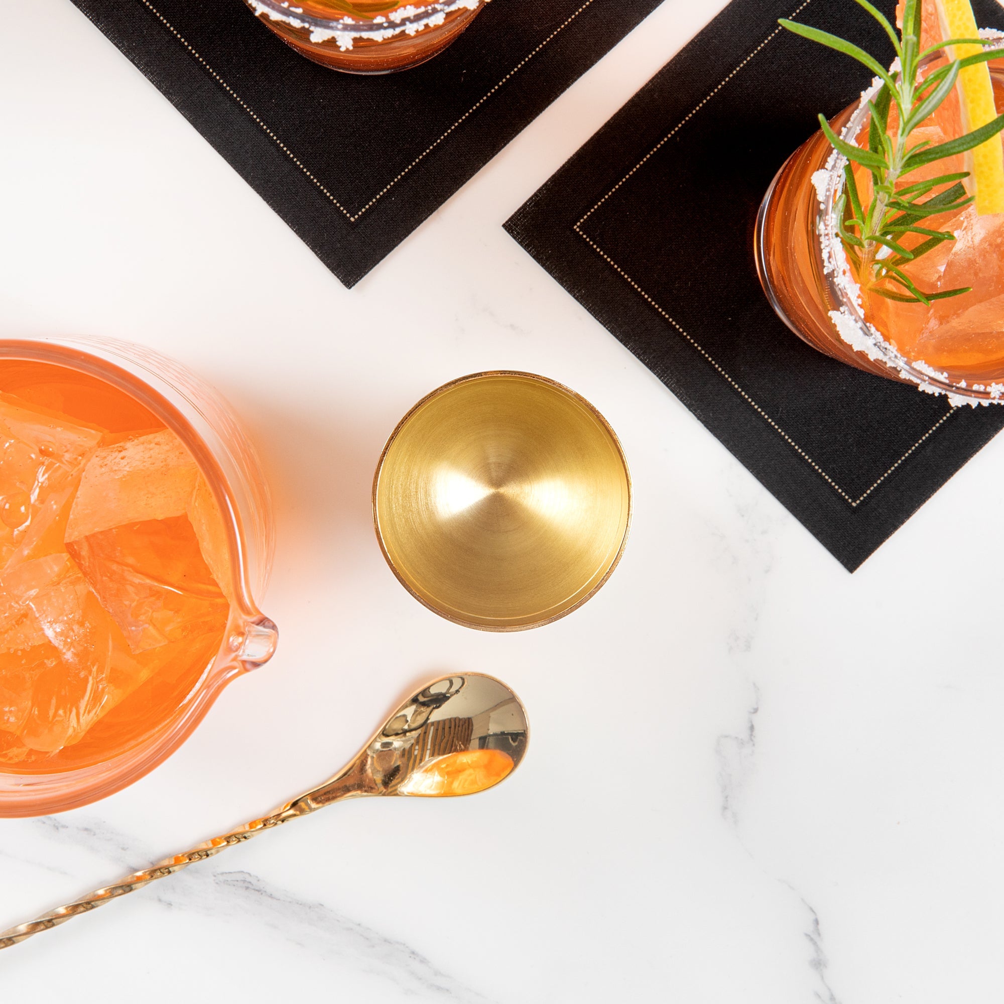 Bar Lux 1 oz / 2 oz Gold-Plated Stainless Steel Jigger - Negroni - 1 count box