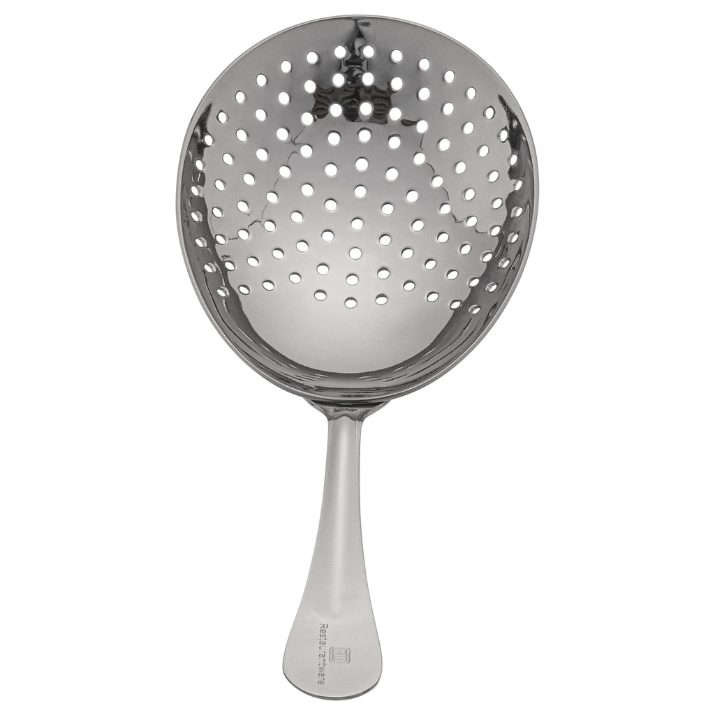 Bar Lux Black-Plated Stainless Steel Julep Strainer - 6 1/2" - 1 count box