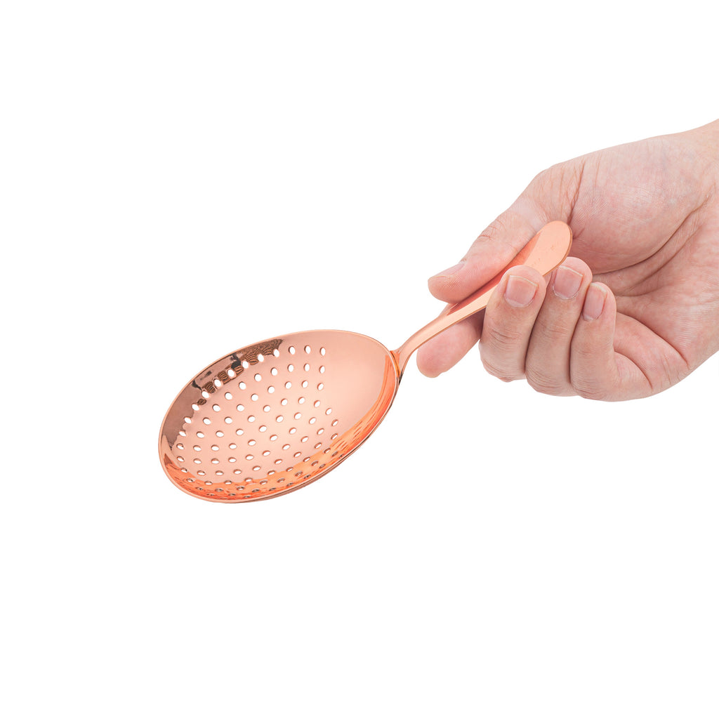 Bar Lux Copper-Plated Stainless Steel Julep Strainer - 6 1/2" - 1 count box