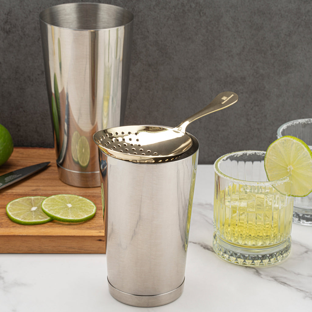 Bar Lux Gold-Plated Stainless Steel Julep Strainer - 6 1/2" - 1 count box