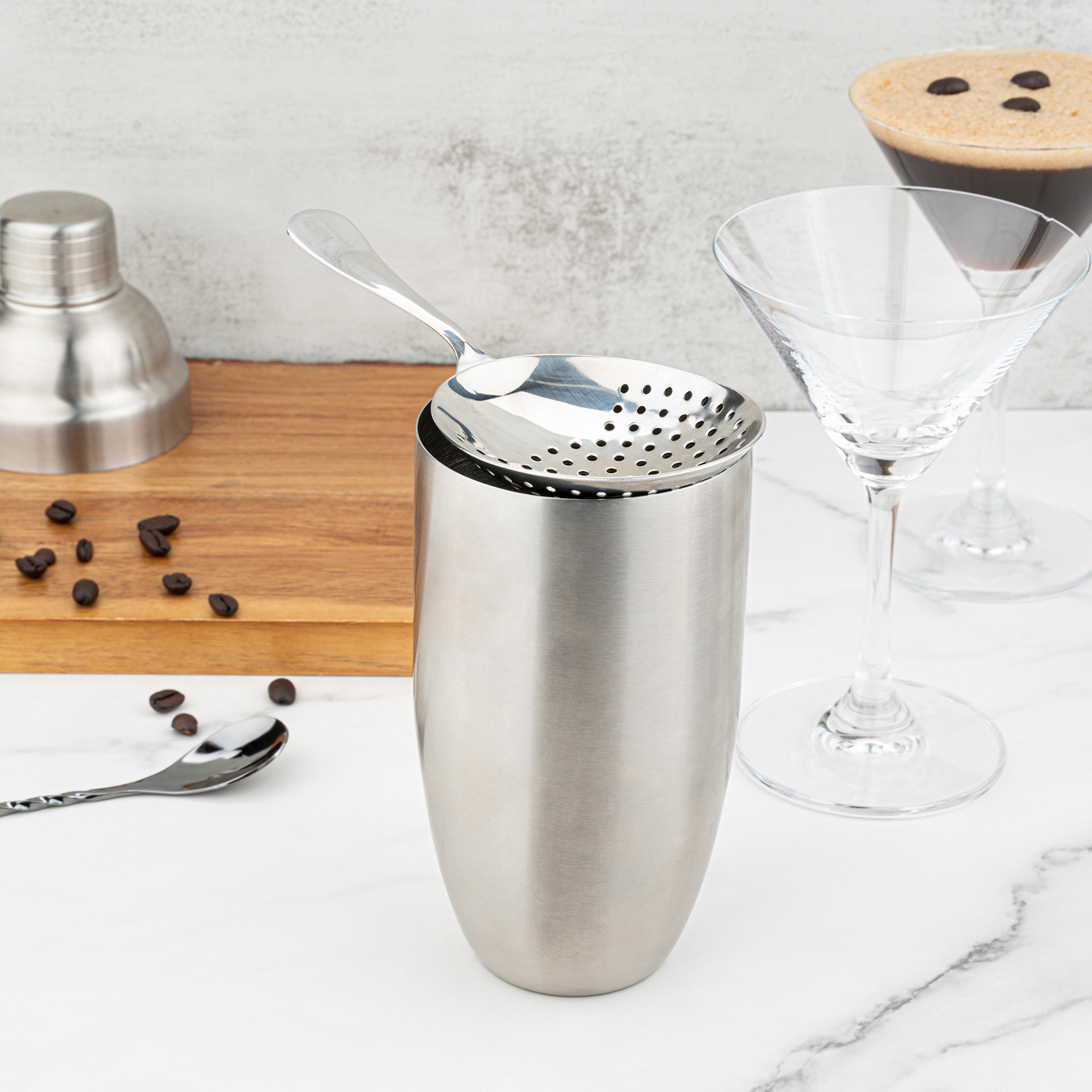 Bar Lux Stainless Steel Julep Strainer - Mirrored Finish - 6 1/2" - 1 count box