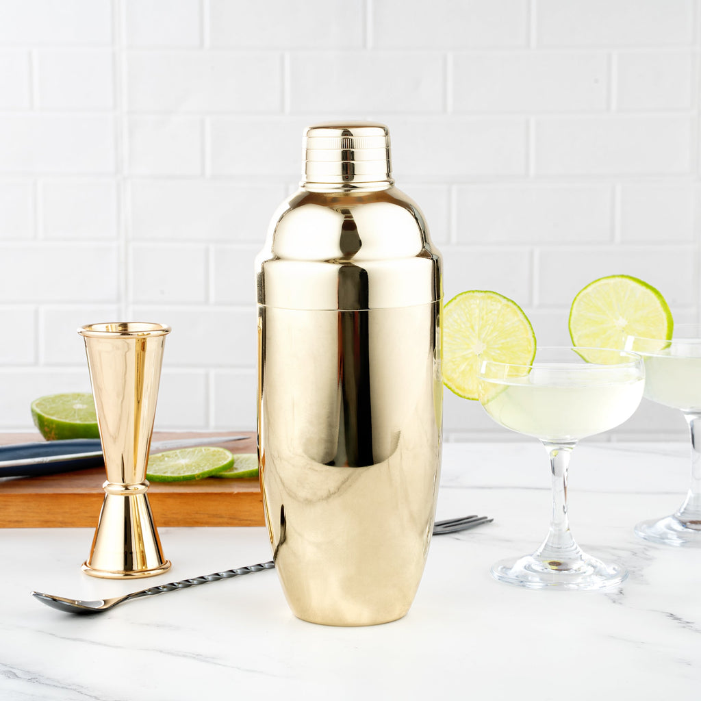 Bar Lux 24 oz Gold-Plated Stainless Steel Cobbler Shaker - 1 count box