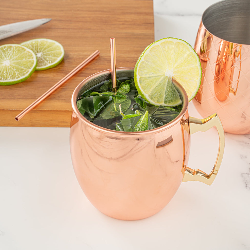 Bar Lux Copper-Plated Stainless Steel Straw - 5" - 2 count box