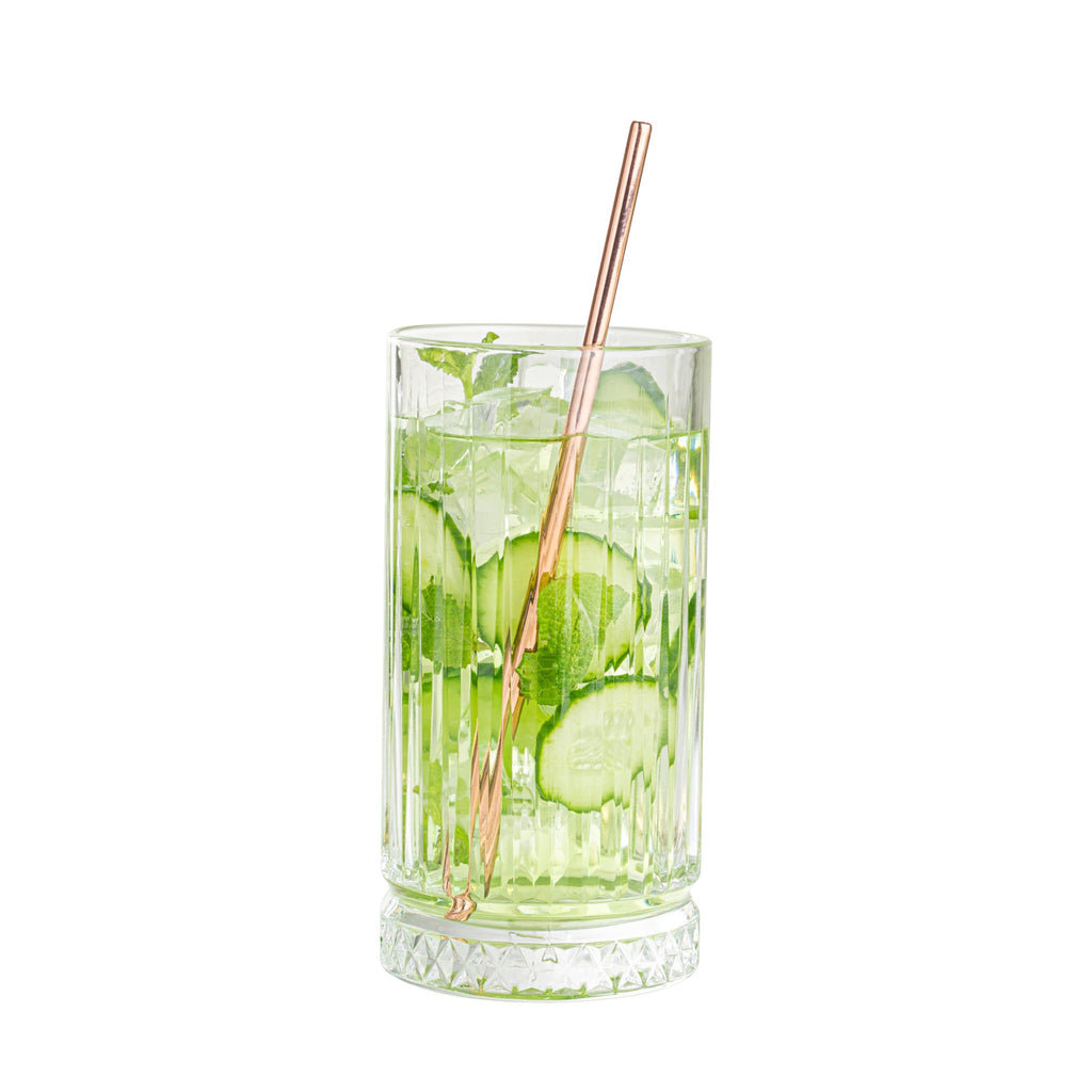 Bar Lux Copper-Plated Stainless Steel Straw - 7 1/2" - 2 count box