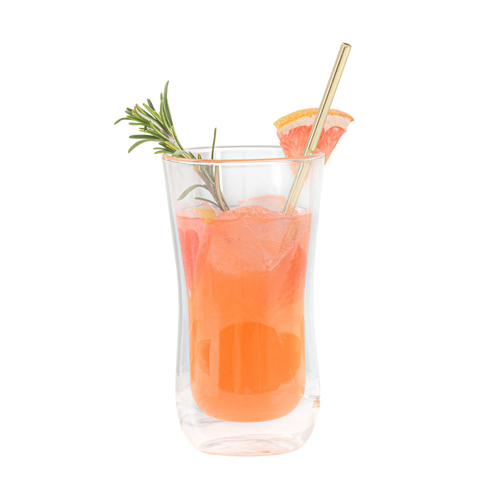 Bar Lux Gold-Plated Stainless Steel Straw - 7 1/2" - 2 count box