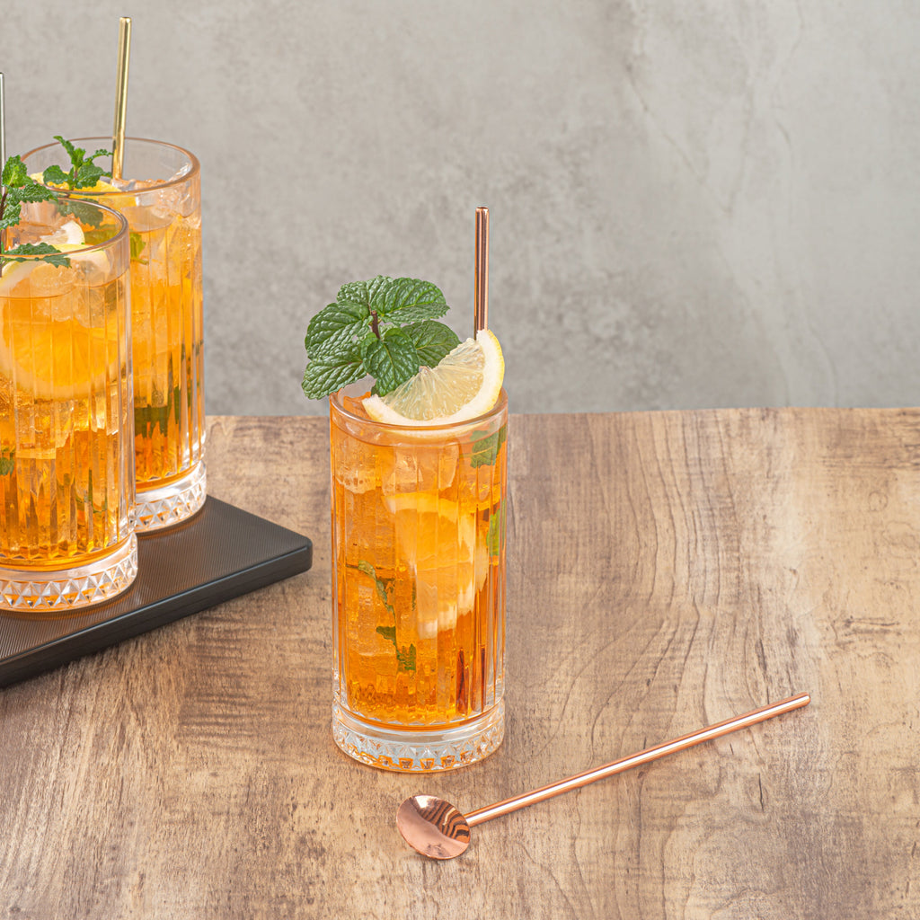Bar Lux Copper-Plated Stainless Steel Julep Spoon Straw - 7 1/2" - 2 count box