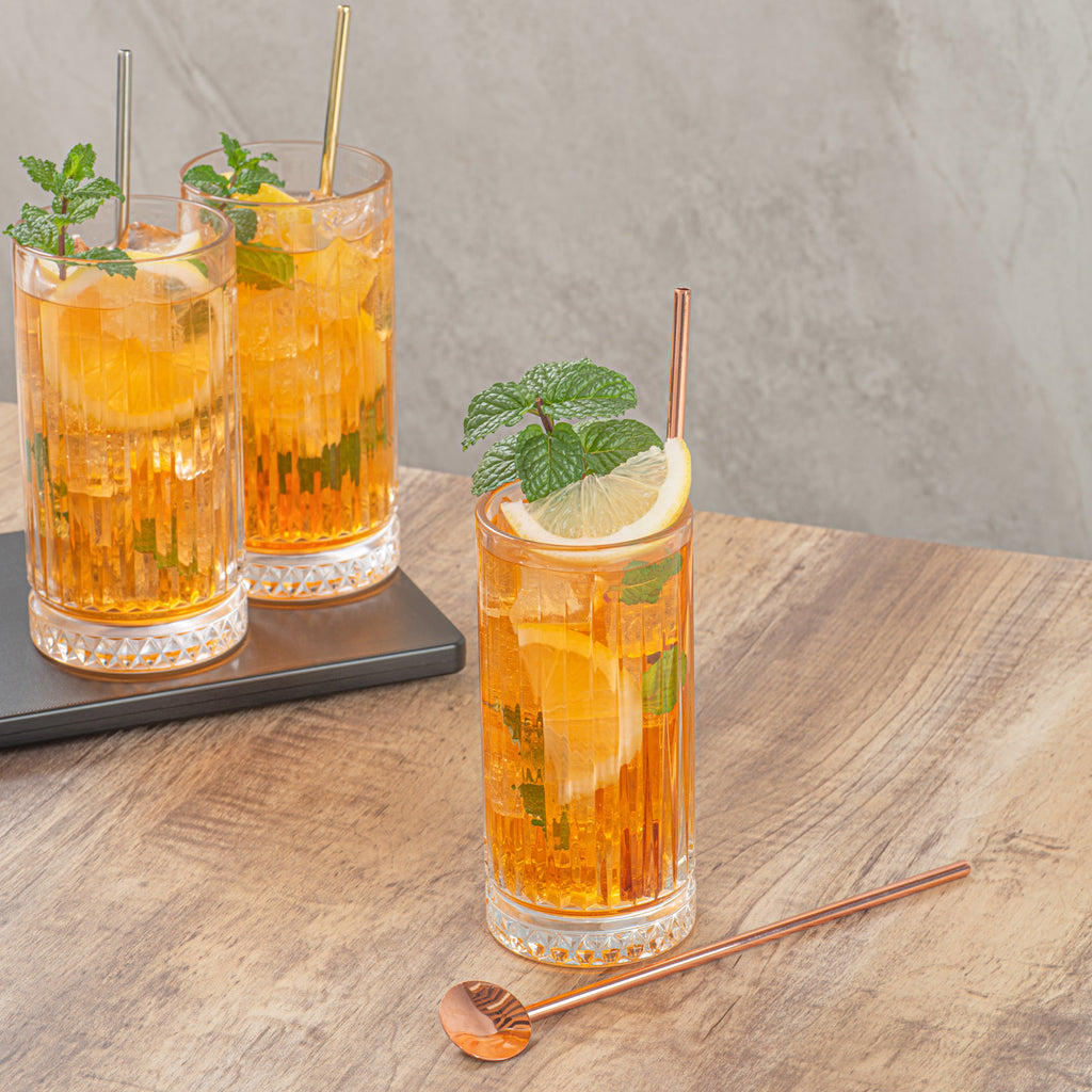 Bar Lux Copper-Plated Stainless Steel Julep Spoon Straw - 7 1/2" - 2 count box