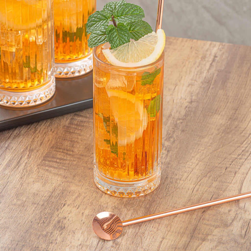 Bar Lux Copper-Plated Stainless Steel Julep Spoon Straw - 7 1/2" - 2 count box