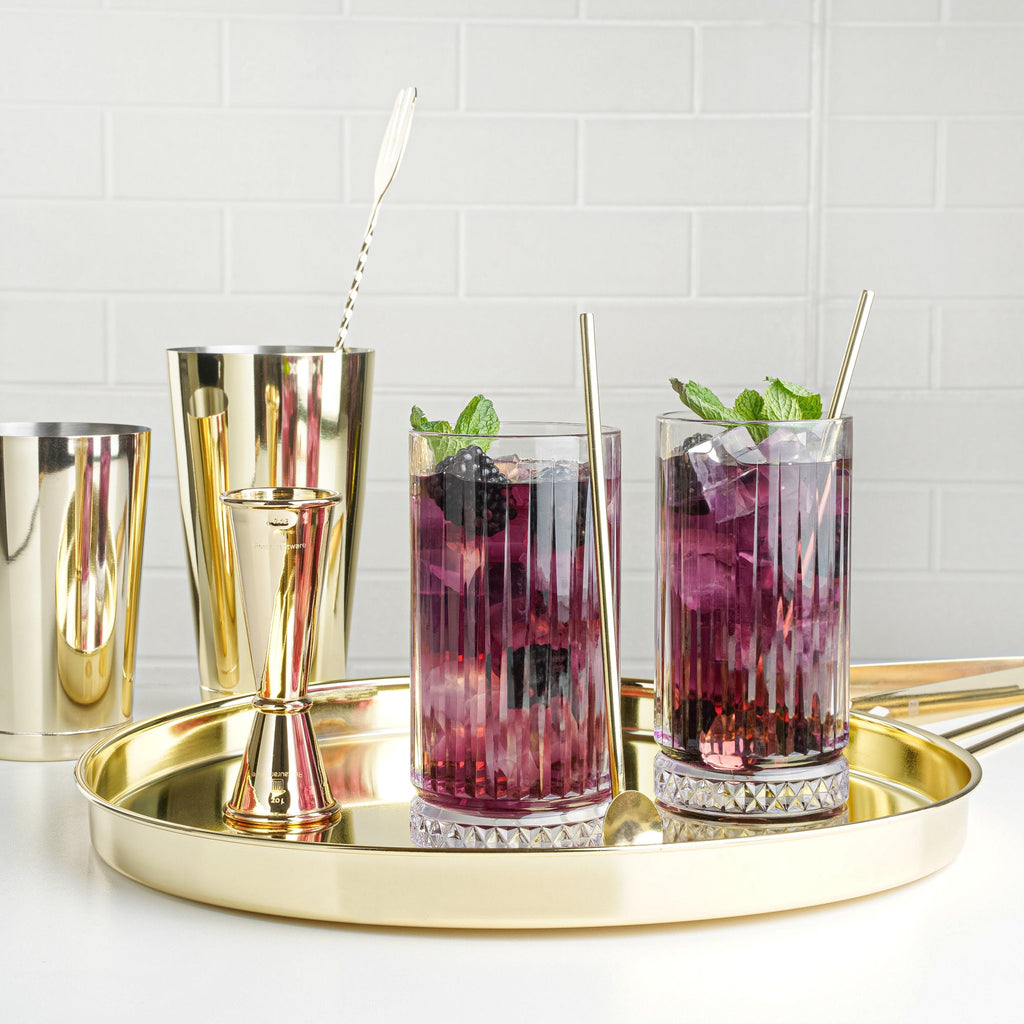 Bar Lux Gold-Plated Stainless Steel Julep Spoon Straw - 7 1/2" - 2 count box