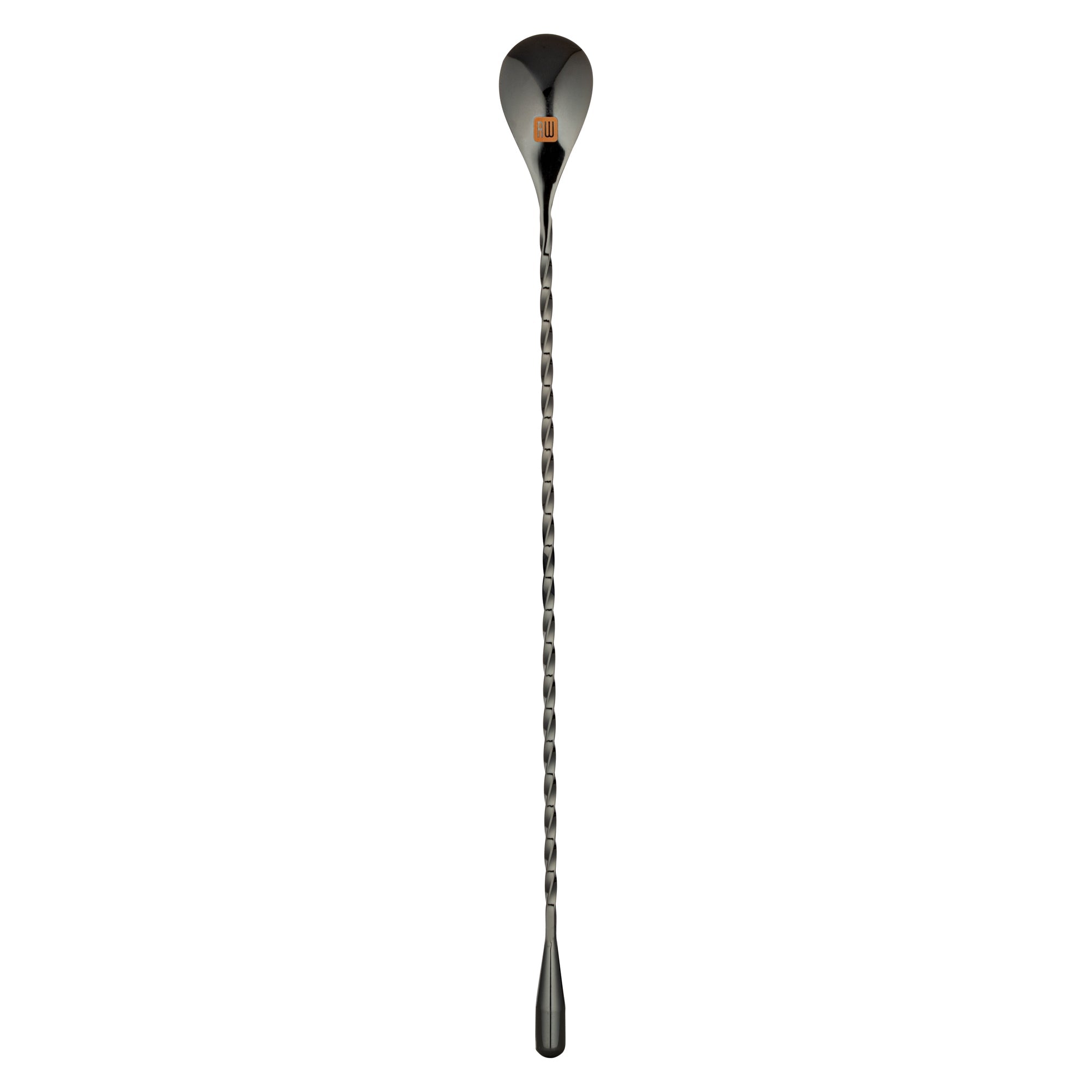 Bar Lux Black-Plated Stainless Steel Belicoso Barspoon - 12" - 1 count box