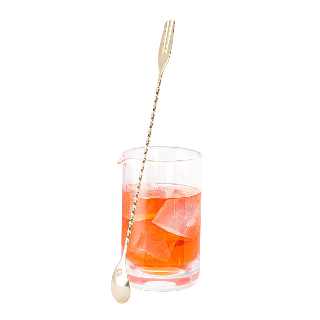 Bar Lux Gold-Plated Stainless Steel Trident Barspoon - 12" - 1 count box