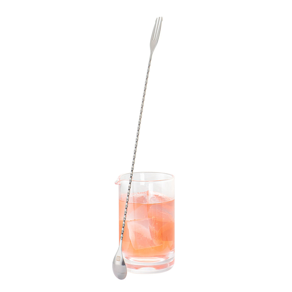 Bar Lux Black-Plated Stainless Steel Trident Barspoon - 16" - 1 count box