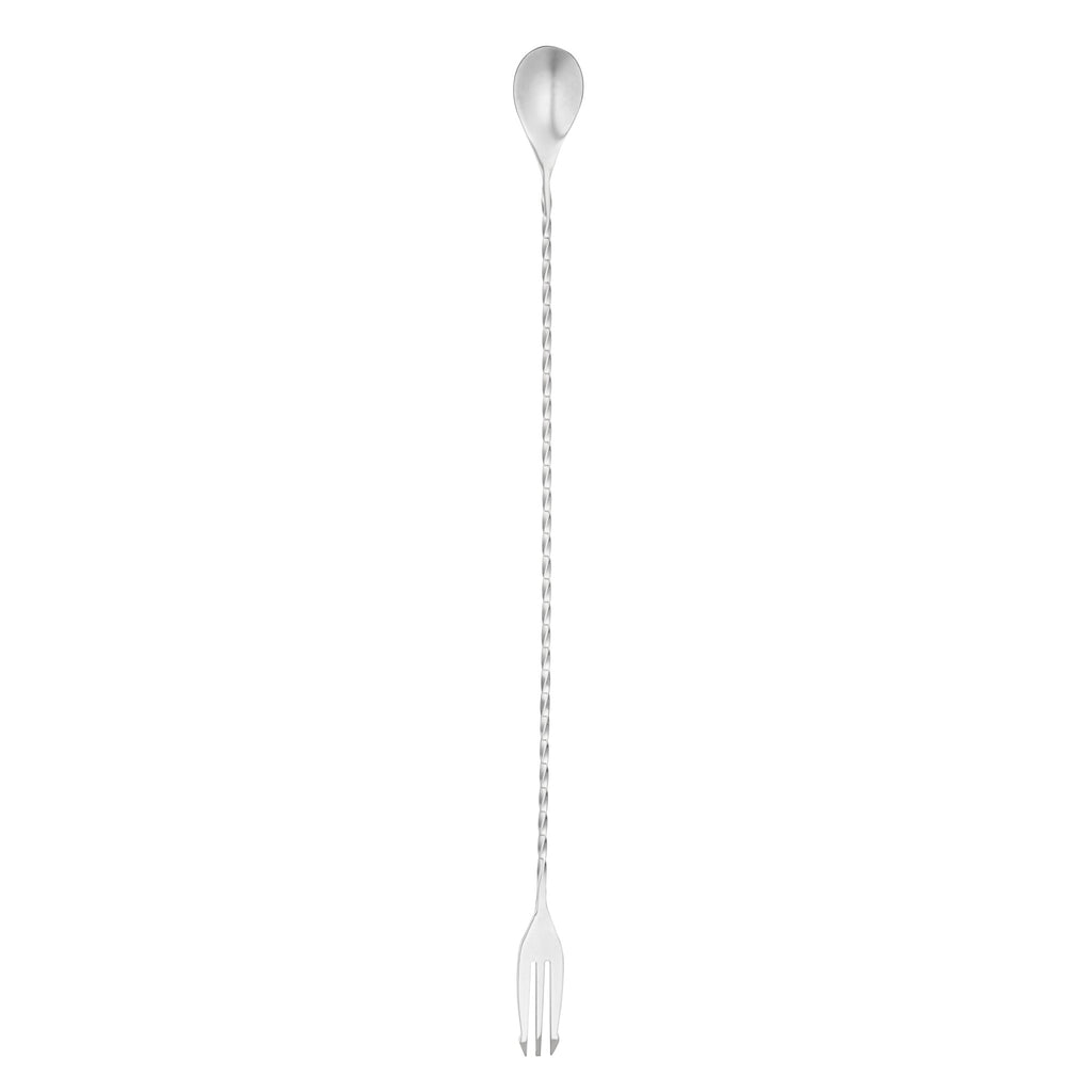 Bar Lux Stainless Steel Trident Barspoon - 16" x 1 1/4" x 1/2" - 1 count box
