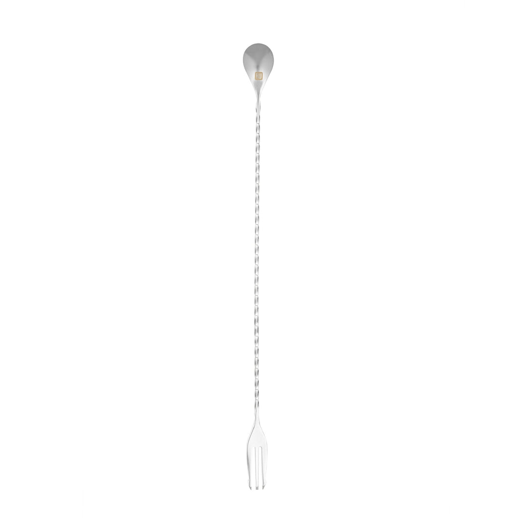 Bar Lux Stainless Steel Trident Barspoon - 16" x 1 1/4" x 1/2" - 1 count box