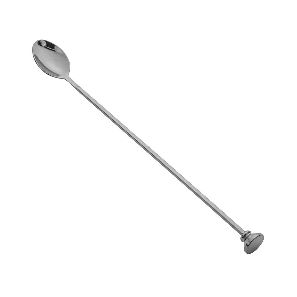 Bar Lux Black-Plated Stainless Steel Muddler Barspoon - 12" x 1 1/4" x 3/4" - 1 count box