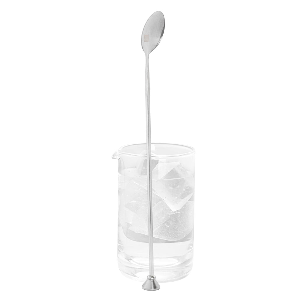 Bar Lux Black-Plated Stainless Steel Muddler Barspoon - 12" x 1 1/4" x 3/4" - 1 count box