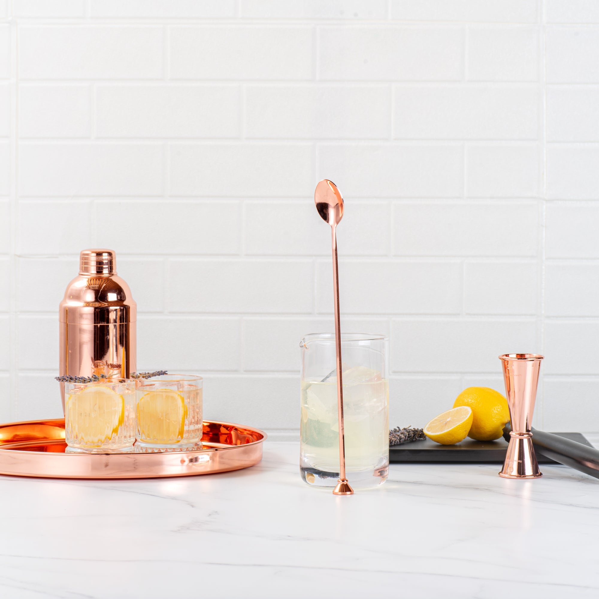 Bar Lux Copper-Plated Stainless Steel Muddler Barspoon - 12" x 1 1/4" x 3/4" - 1 count box