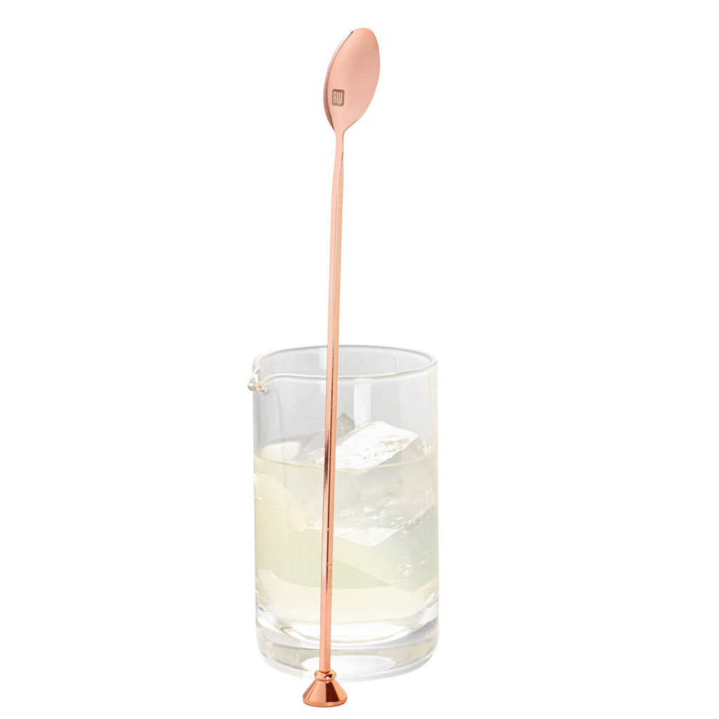 Bar Lux Copper-Plated Stainless Steel Muddler Barspoon - 12" x 1 1/4" x 3/4" - 1 count box