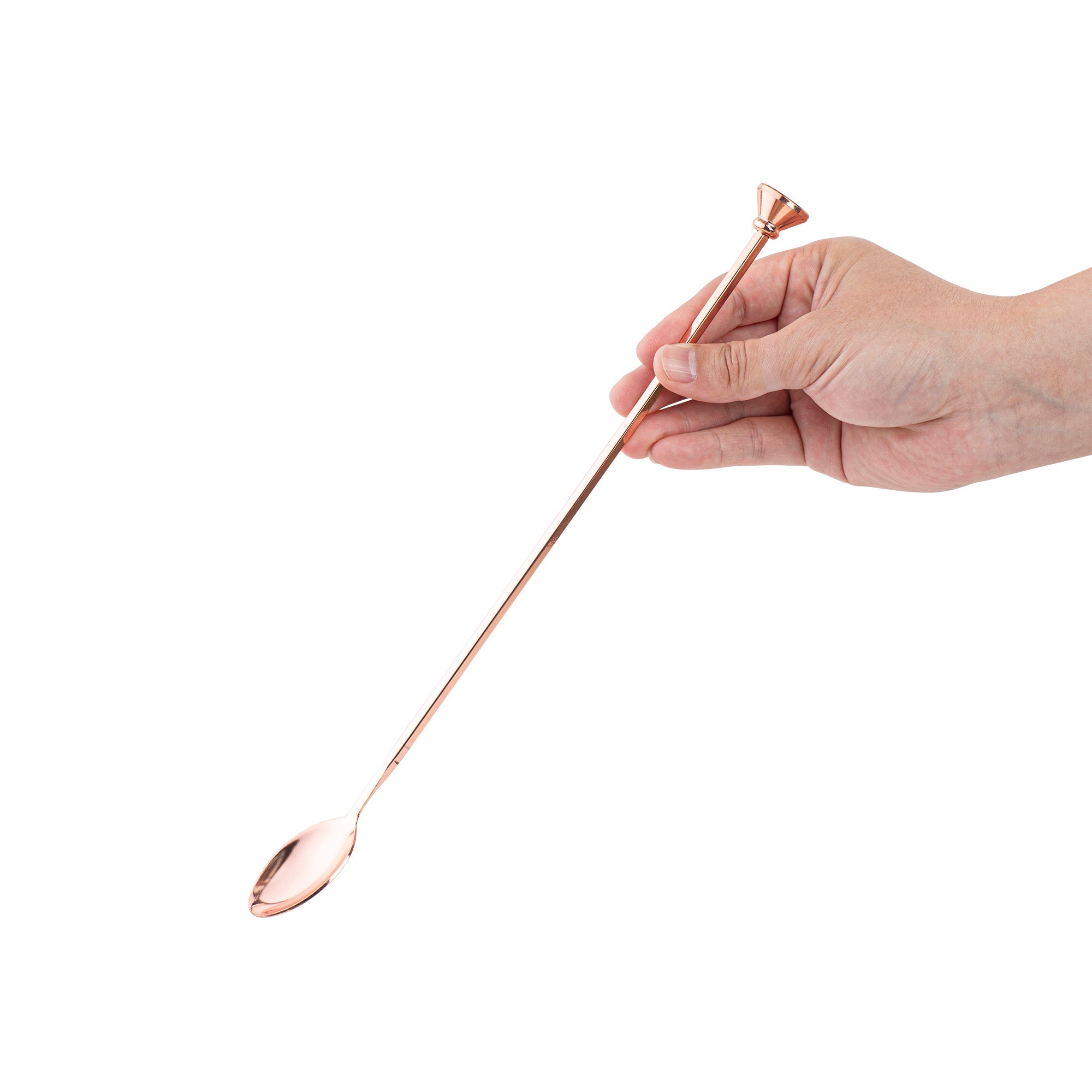Bar Lux Copper-Plated Stainless Steel Muddler Barspoon - 12" x 1 1/4" x 3/4" - 1 count box