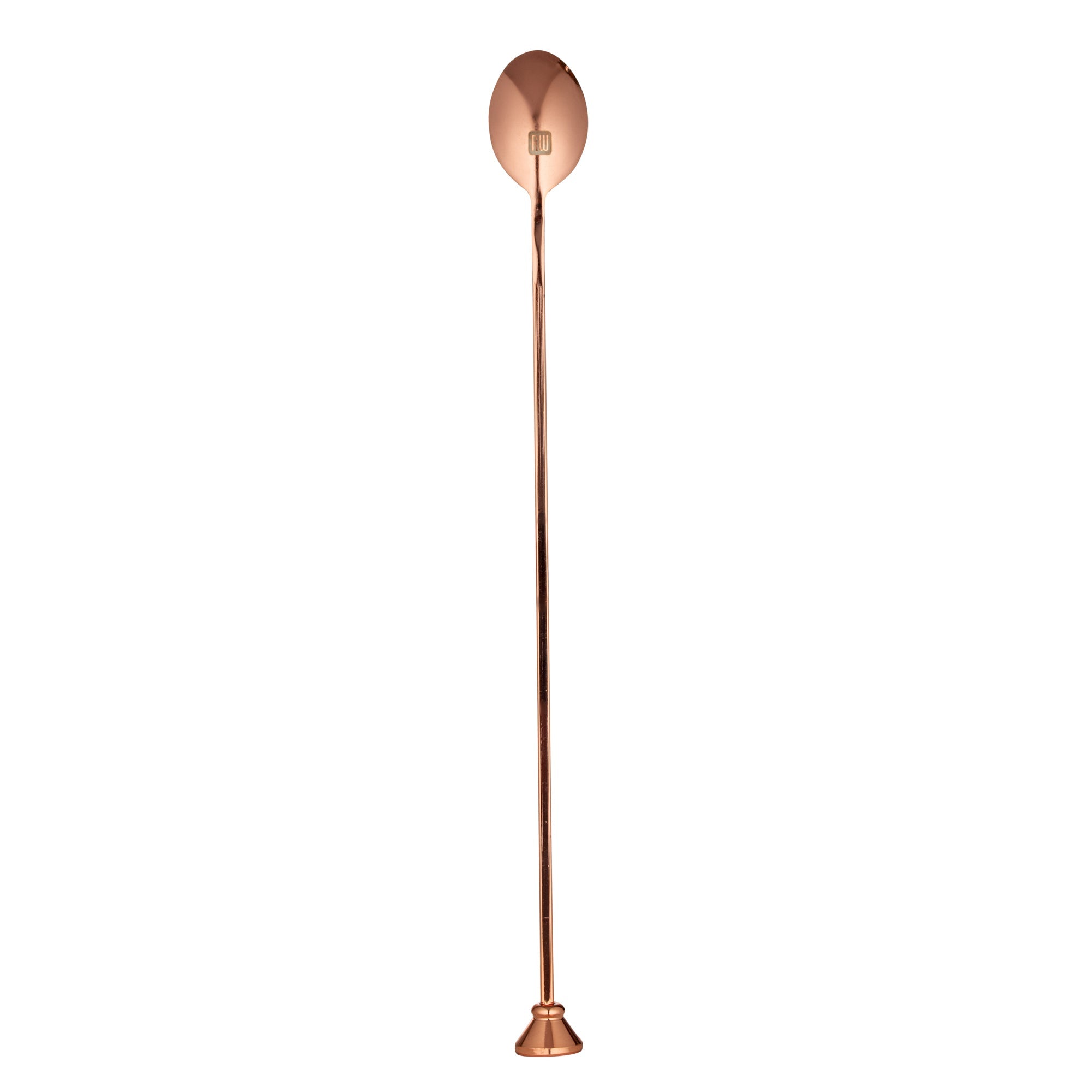 Bar Lux Copper-Plated Stainless Steel Muddler Barspoon - 12" x 1 1/4" x 3/4" - 1 count box