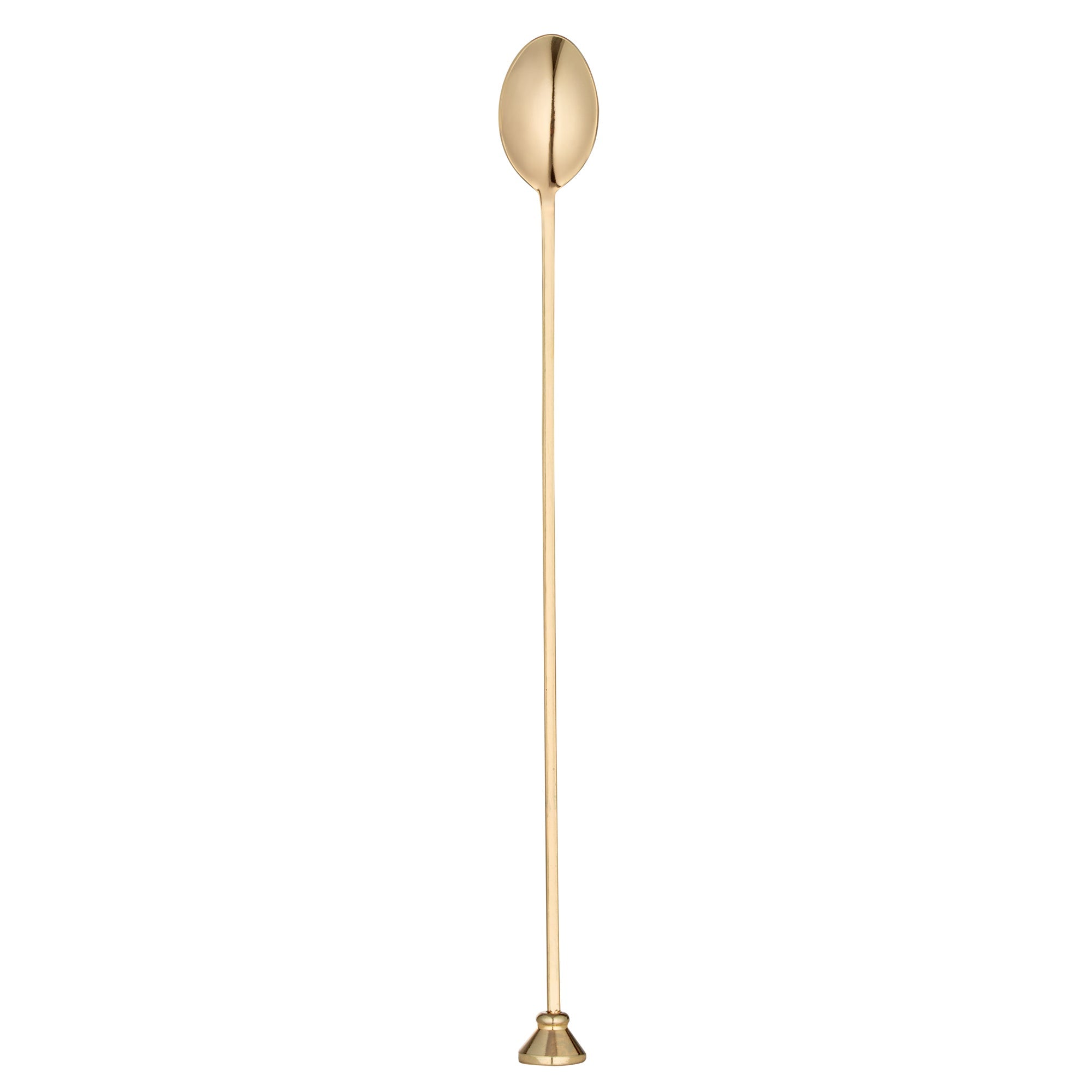 Bar Lux Gold-Plated Stainless Steel Muddler Barspoon - 12" x 1 1/4" x 3/4" - 1 count box