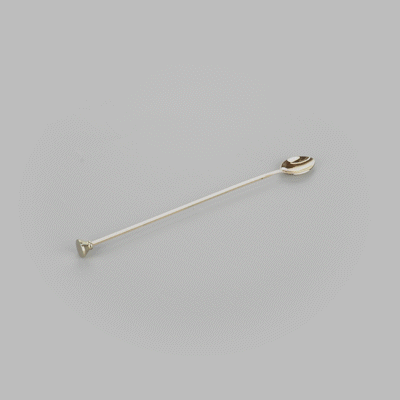 Bar Lux Gold-Plated Stainless Steel Muddler Barspoon - 12" x 1 1/4" x 3/4" - 1 count box