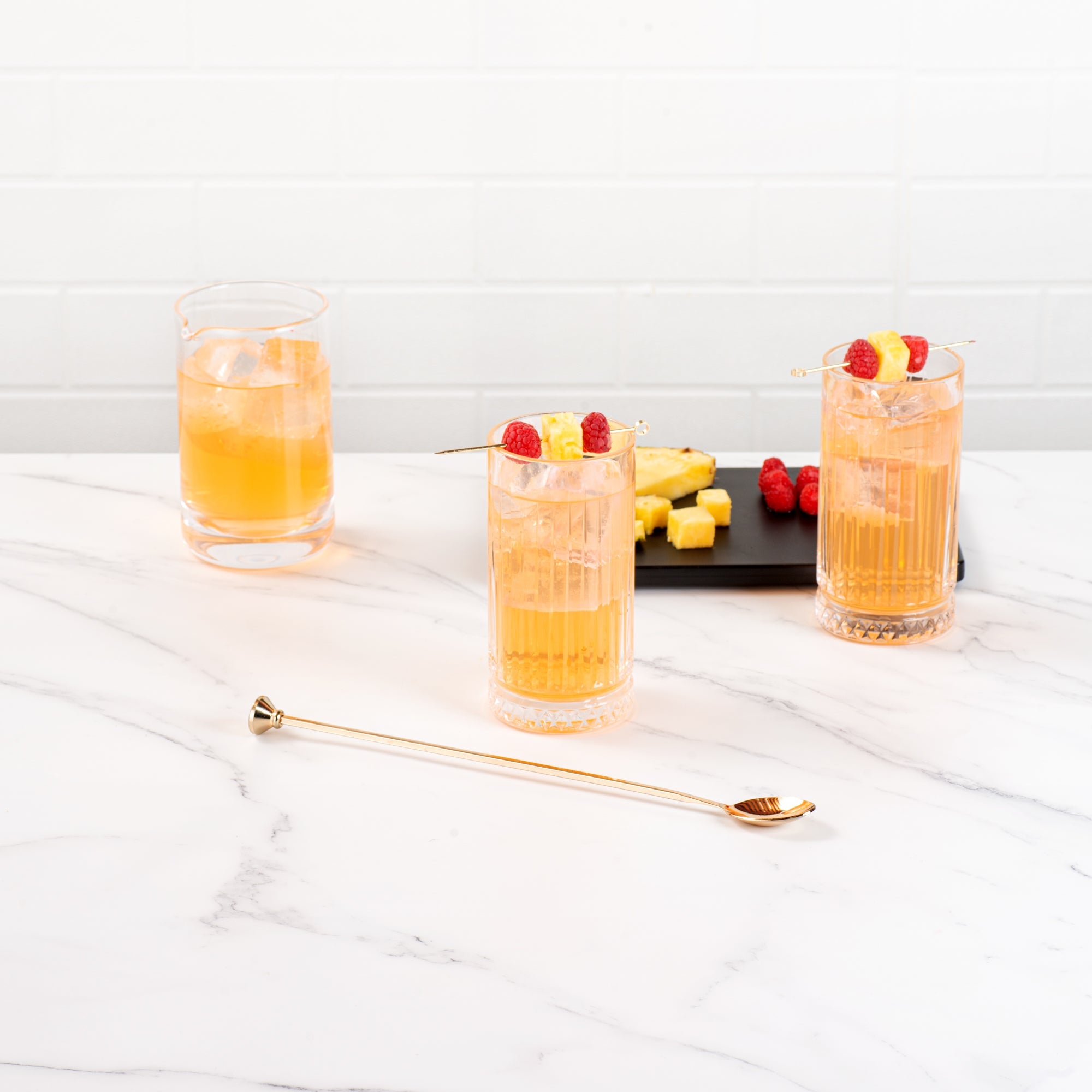 Bar Lux Gold-Plated Stainless Steel Muddler Barspoon - 12" x 1 1/4" x 3/4" - 1 count box