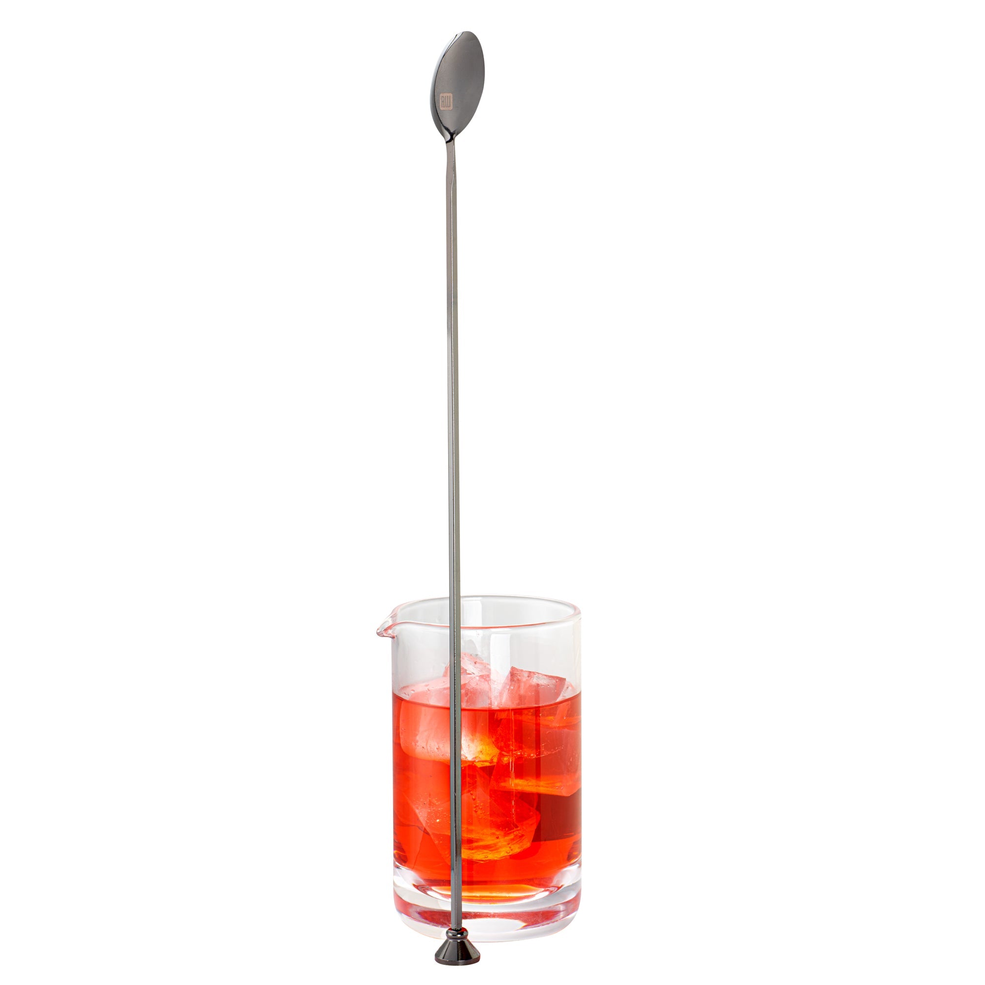 Bar Lux Black-Plated Stainless Steel Muddler Barspoon - 16" x 1 1/4" x 3/4" - 1 count box