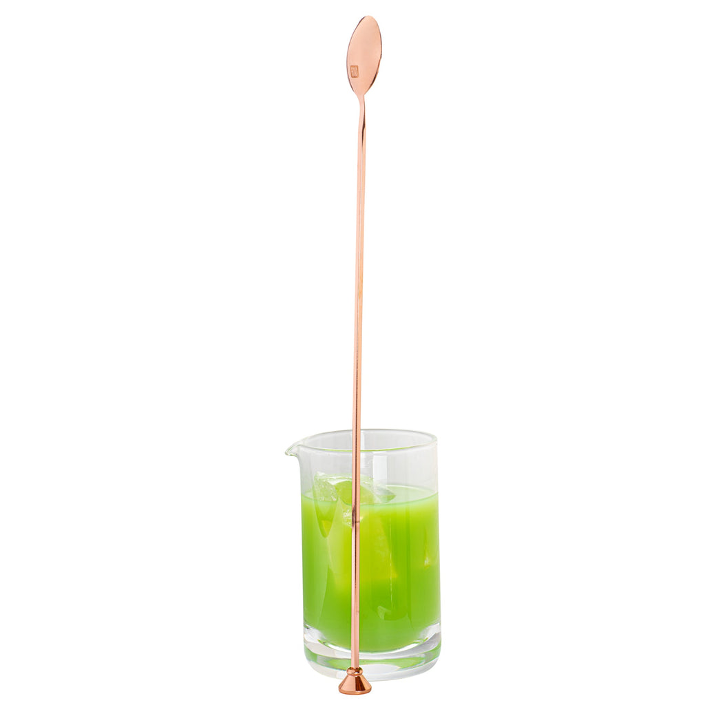 Bar Lux Copper-Plated Stainless Steel Muddler Barspoon - 16" x 1 1/4" x 3/4" - 1 count box