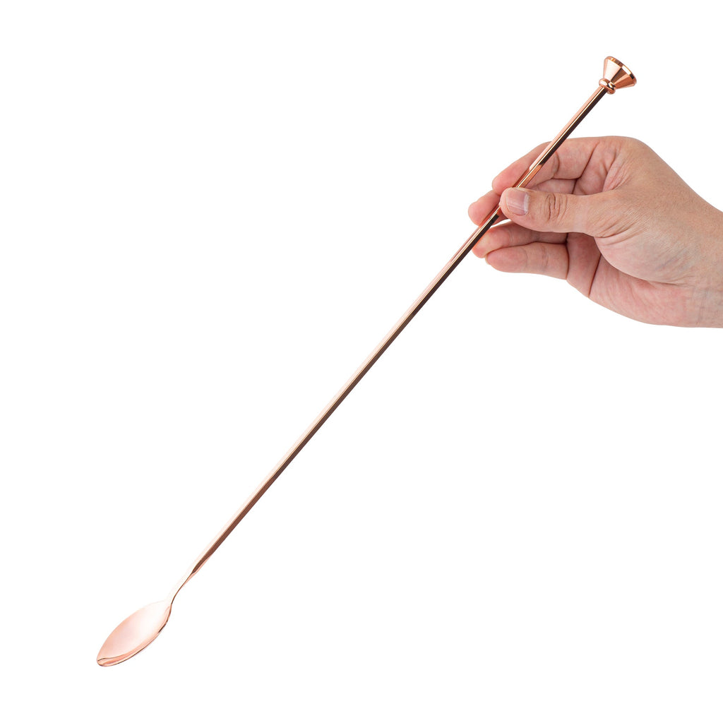 Bar Lux Copper-Plated Stainless Steel Muddler Barspoon - 16" x 1 1/4" x 3/4" - 1 count box